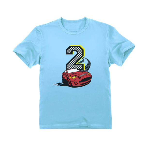 2nd Birthday 2 Year Old Boy Race Car Party Toddler Kids T-Shirt Two year old
